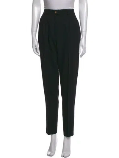 Pre-owned Ferragamo Wool Skinny Leg Pants In Black