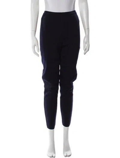 Pre-owned Ferragamo Wool Skinny Leg Pants In Blue