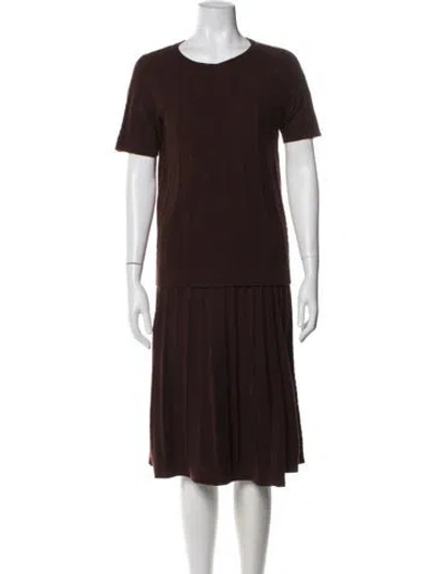 Pre-owned Ferragamo Wool Skirt Set In Brown