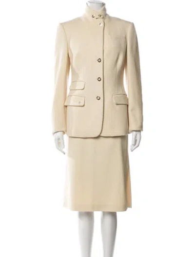 Pre-owned Ferragamo Wool Skirt Suit In Neutral