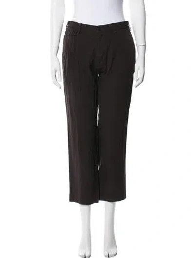 Pre-owned Ferragamo Wool Straight Leg Pants In Brown