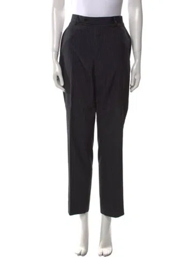 Pre-owned Ferragamo Wool Straight Leg Pants In Gray