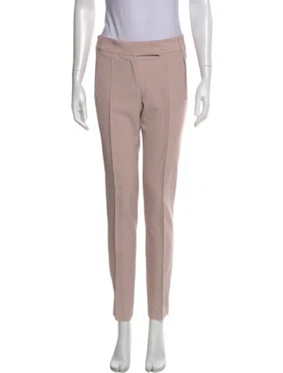 Pre-owned Ferragamo Wool Straight Leg Pants In Pink