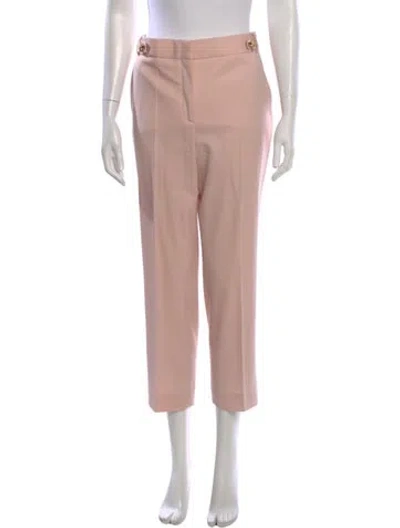 Pre-owned Ferragamo Wool Straight Leg Pants In Pink