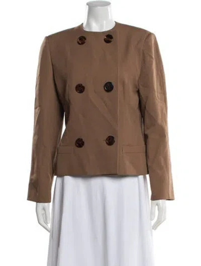 Pre-owned Ferragamo Wool Striped Blazer In Brown