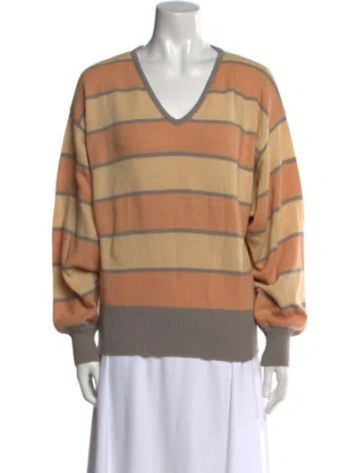 Pre-owned Ferragamo Wool Striped Sweater In Multi