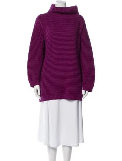 Pre-owned Ferragamo Wool Striped Sweater In Purple