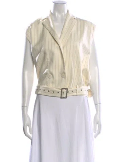 Pre-owned Ferragamo Wool Striped Top In Neutral
