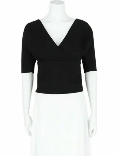 Pre-owned Ferragamo Wool Top W/ Tags In Black