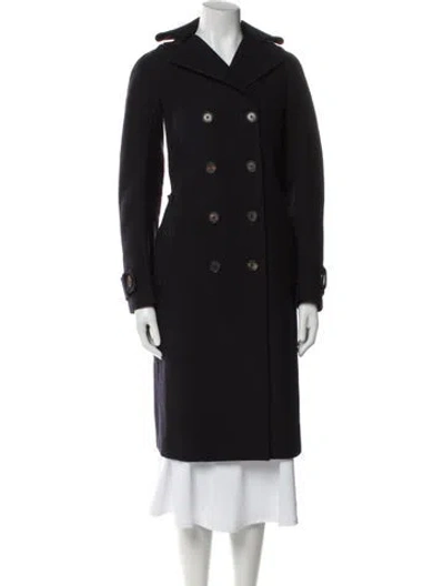 Pre-owned Ferragamo Wool Trench Coat In Black