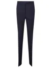 Ferragamo Slim Fit Wool Trousers In Blue