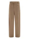 Ferragamo Wool Trousers In Brown