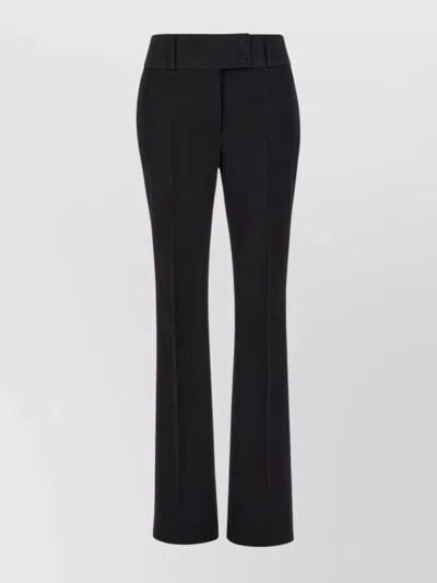 FERRAGAMO WOOL TROUSERS WITH BELT LOOPS AND BUTTON DETAIL