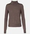 Ferragamo Wool Turtleneck Sweater In Brown