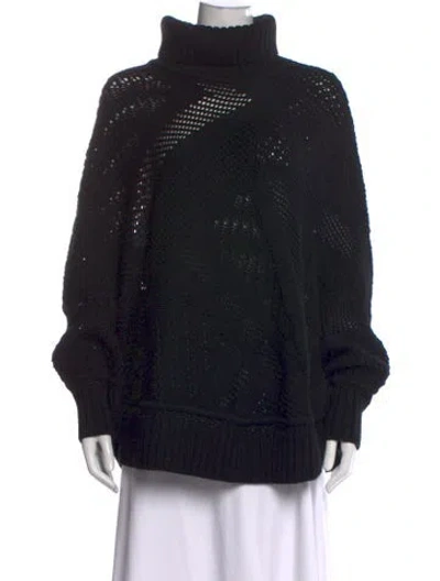 Pre-owned Ferragamo Wool Turtleneck Sweater In Black