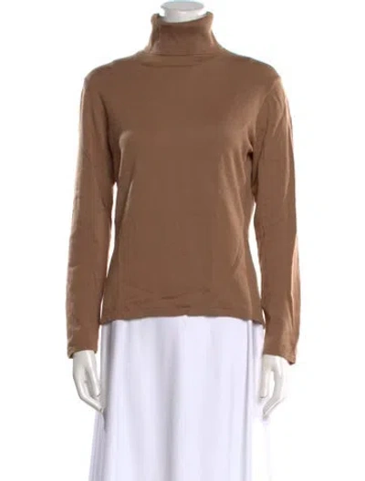 Pre-owned Ferragamo Wool Turtleneck Sweater In Brown