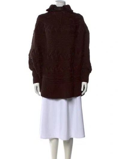 Pre-owned Ferragamo Wool Turtleneck Sweater In Brown