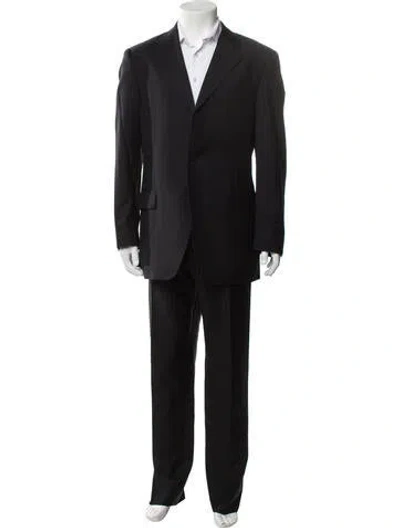 Pre-owned Ferragamo Wool Two-piece Suit In Black