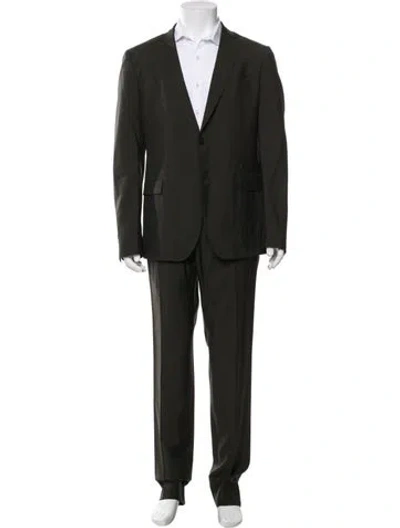 Pre-owned Ferragamo Wool Two-piece Suit In Green