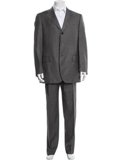 Pre-owned Ferragamo Wool Two-piece Suit In White