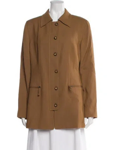 Pre-owned Ferragamo Wool Utility Jacket In Brown