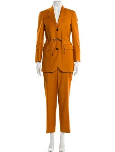 Pre-owned Ferragamo Wool Utility Jacket In Orange