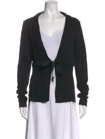 Pre-owned Ferragamo Wool V-neck Sweater In Black