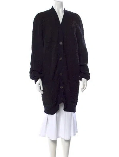 Pre-owned Ferragamo Wool V-neck Sweater In Black