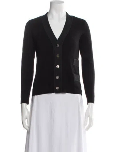 Pre-owned Ferragamo Wool V-neck Sweater In Gray