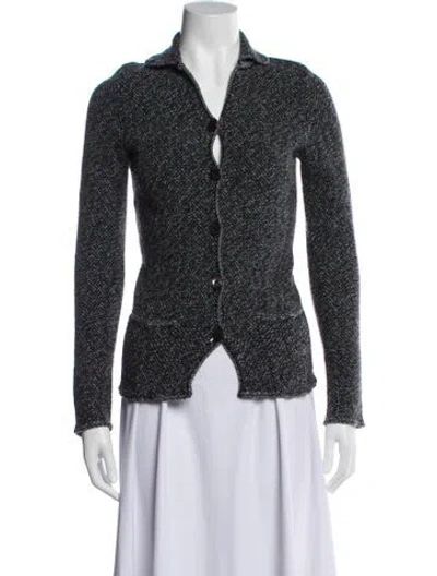 Pre-owned Ferragamo Wool V-neck Sweater In Gray