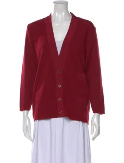 Pre-owned Ferragamo Wool V-neck Sweater In Pink