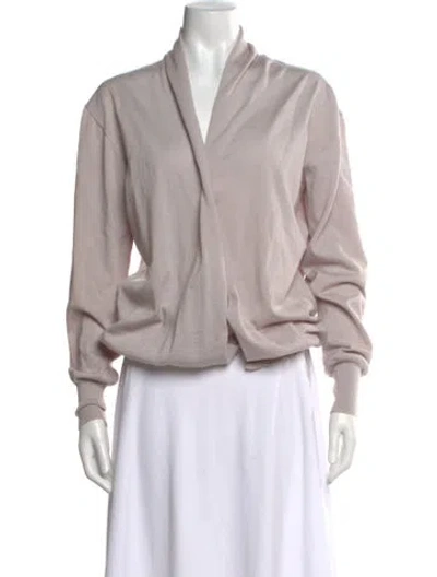 Pre-owned Ferragamo Wool V-neck Sweater In Purple
