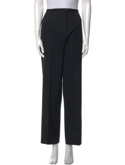 Pre-owned Ferragamo Wool Wide Leg Pants In Black