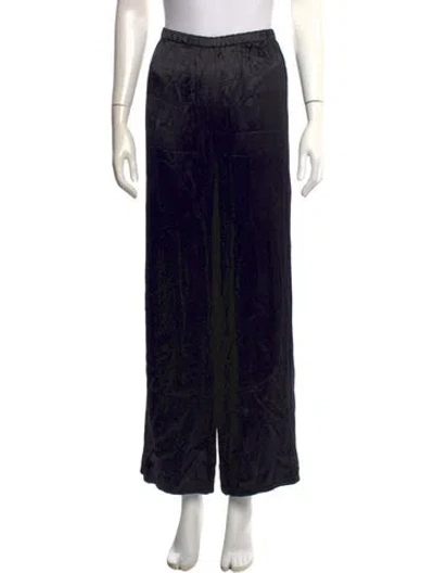 Pre-owned Ferragamo Wool Wide Leg Pants In Black