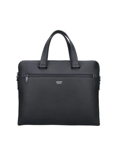 Ferragamo Work Bag In Black