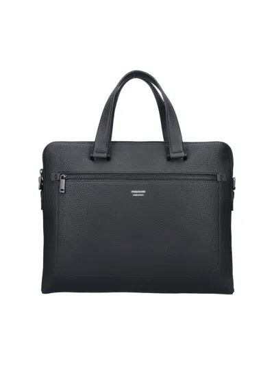 Ferragamo Work Bag In Black