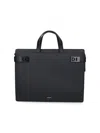Ferragamo Structured Textured Laptop Bags And Briefcases In Black