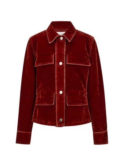 Ferragamo Workwear Inspired Jacket In Red