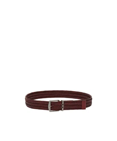 Ferragamo Woven Belt In Brown