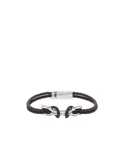 Ferragamo Woven Bracelet In Black