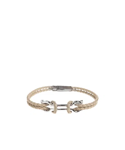 Ferragamo Woven Bracelet In Metallic