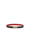 Ferragamo Reversible And Adjustable Belt With Woven Gancini In Black
