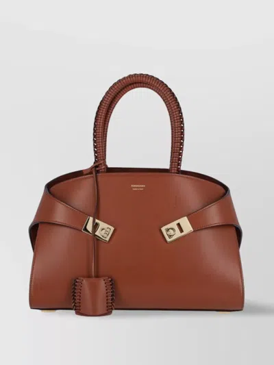 Ferragamo Woven Handle Shoulder Bag