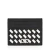 Ferragamo Woven Pannello Leather Card Case In Multi