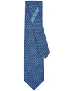 Ferragamo Seidenkrawatte Mit Webmuster In Blue