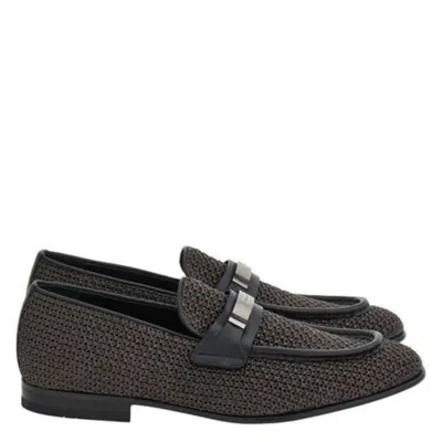 Ferragamo Woven Raffia Loafers In Black