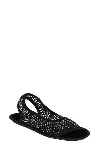 Ferragamo Woven Slingback Sandal In Black