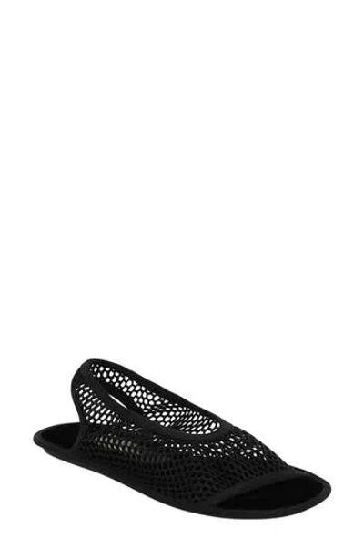 Ferragamo Woven Slingback Sandal In Black