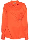 Ferragamo Shirt With Asymmetrical Closure Orange Women In Orange