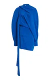 Ferragamo Wrap-front Mini Dress In Blue